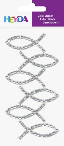 Samolepky ryby stříbrné 6 ks