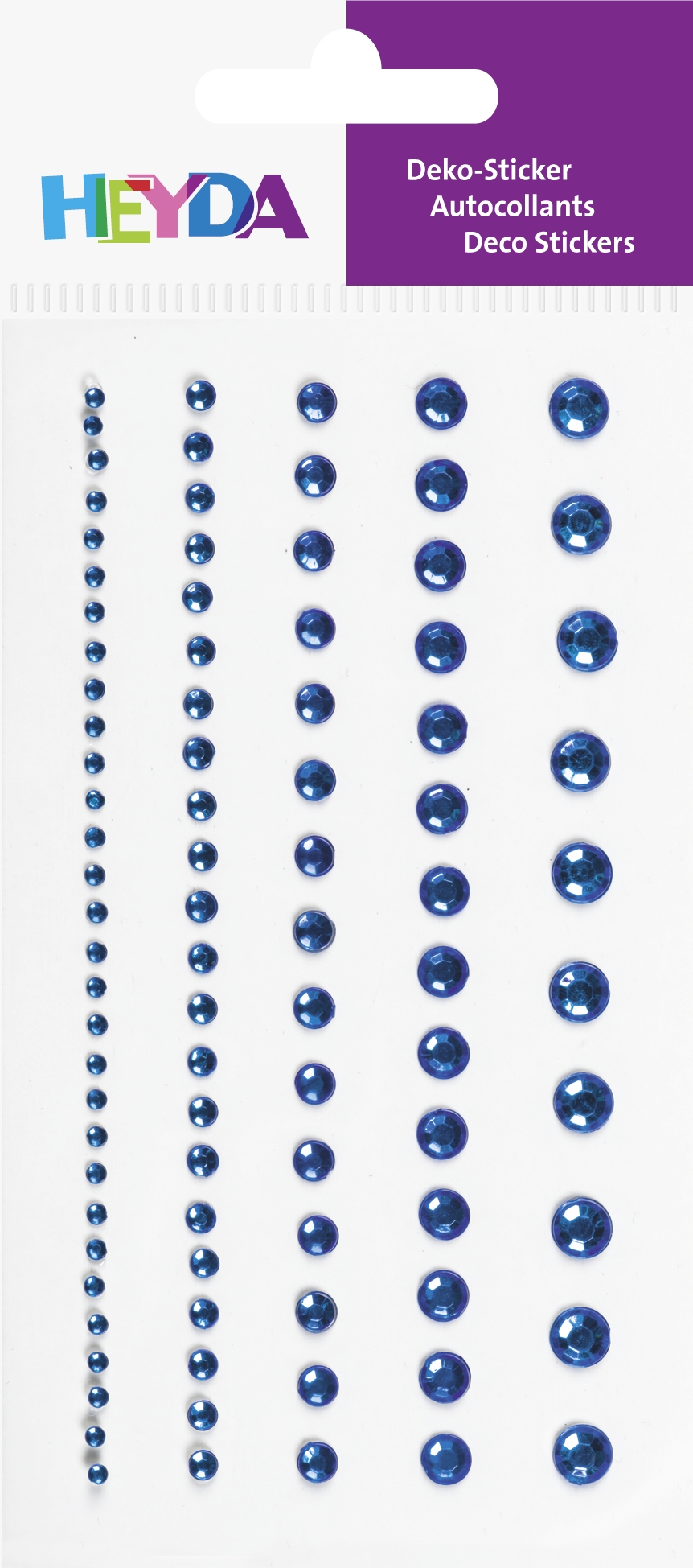 Dekorační kamínek samolepicí 95ks - modrý