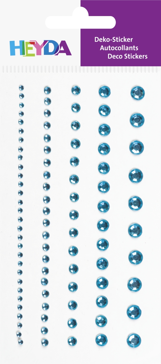 Dekorační kamínek samolepicí 95ks - tyrkys