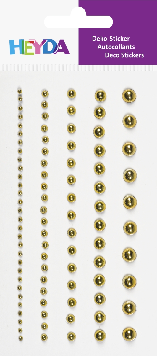 Dekorační kamínek samolepicí 95ks - lesk zlatý