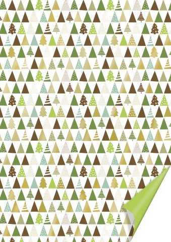 10 ks Karton A4 200g stromky zelený/zlatý