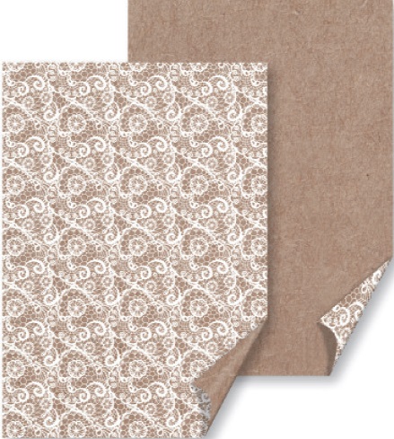 10 ks Karton A4 220g - krajka, bílý/béžový