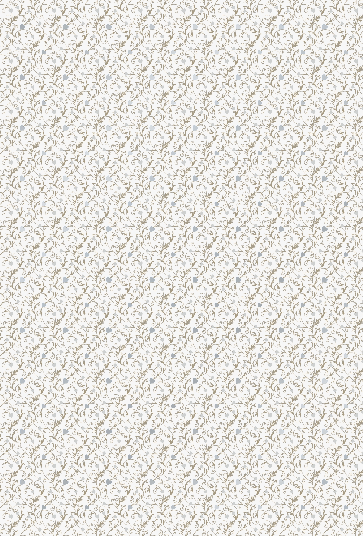 10 ks Karton A4 200g srdce, ornament bílý/ hnědý