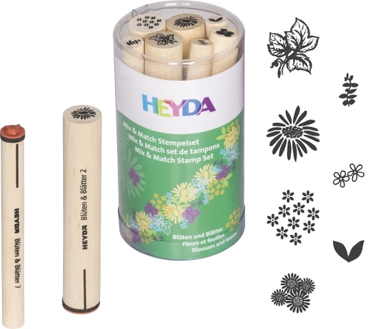 7 ks Razítka květy + listy