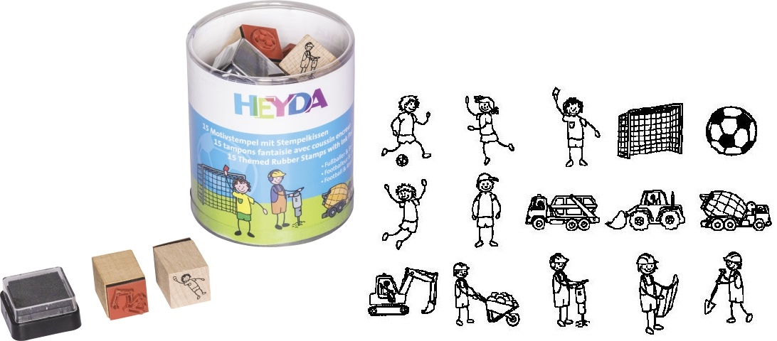 15 ks Razítka - fotbal + staveniště