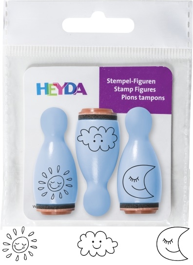 Razítka dřevěné kuželky - obloha 3ks