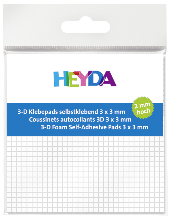 3D oboustranná samolepka 3x3mm - výška 2 mm