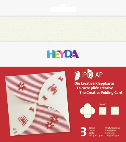 AKCE 3 ks CLIP přání Květina - perlová