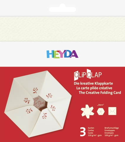 AKCE 3 ks CLIP přání Hvězda - perlová