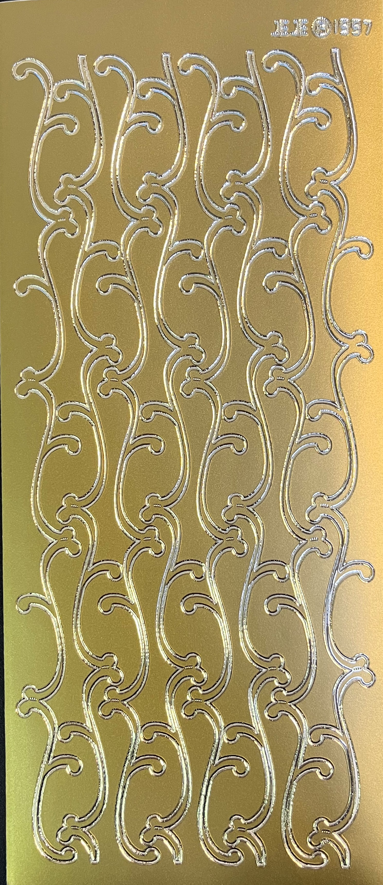 Obrysové samolepky 5ks, 10x23 cm - bordury, zlaté