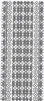 Kontury 10x23 - květy v pruhu, zlaté