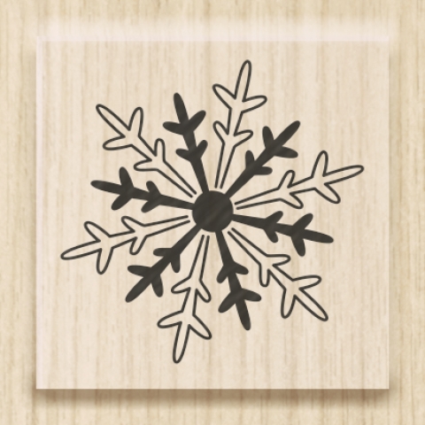 Razítko dřevěné 2,5x2,5 - vločka