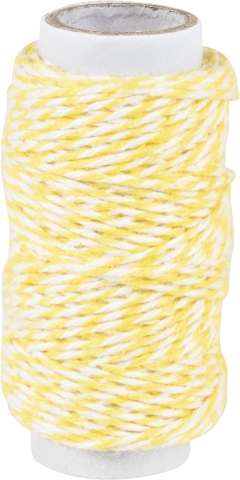 Provázek bavlna 20m žlutý/bílý