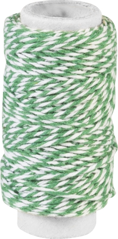 Provázek bavlna 20m zelený/bílý