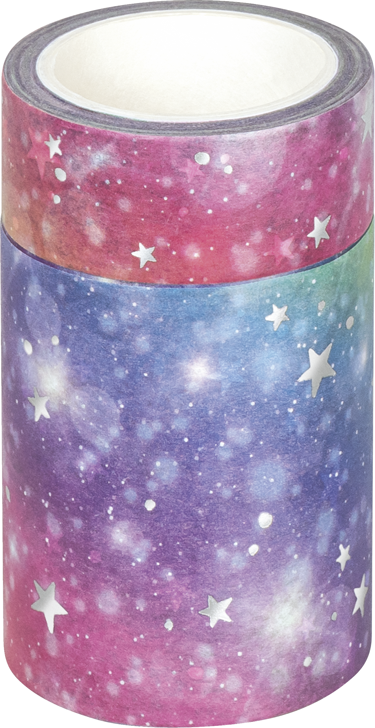 Páska lepicí papírová 2ks - duhová s hvězdami