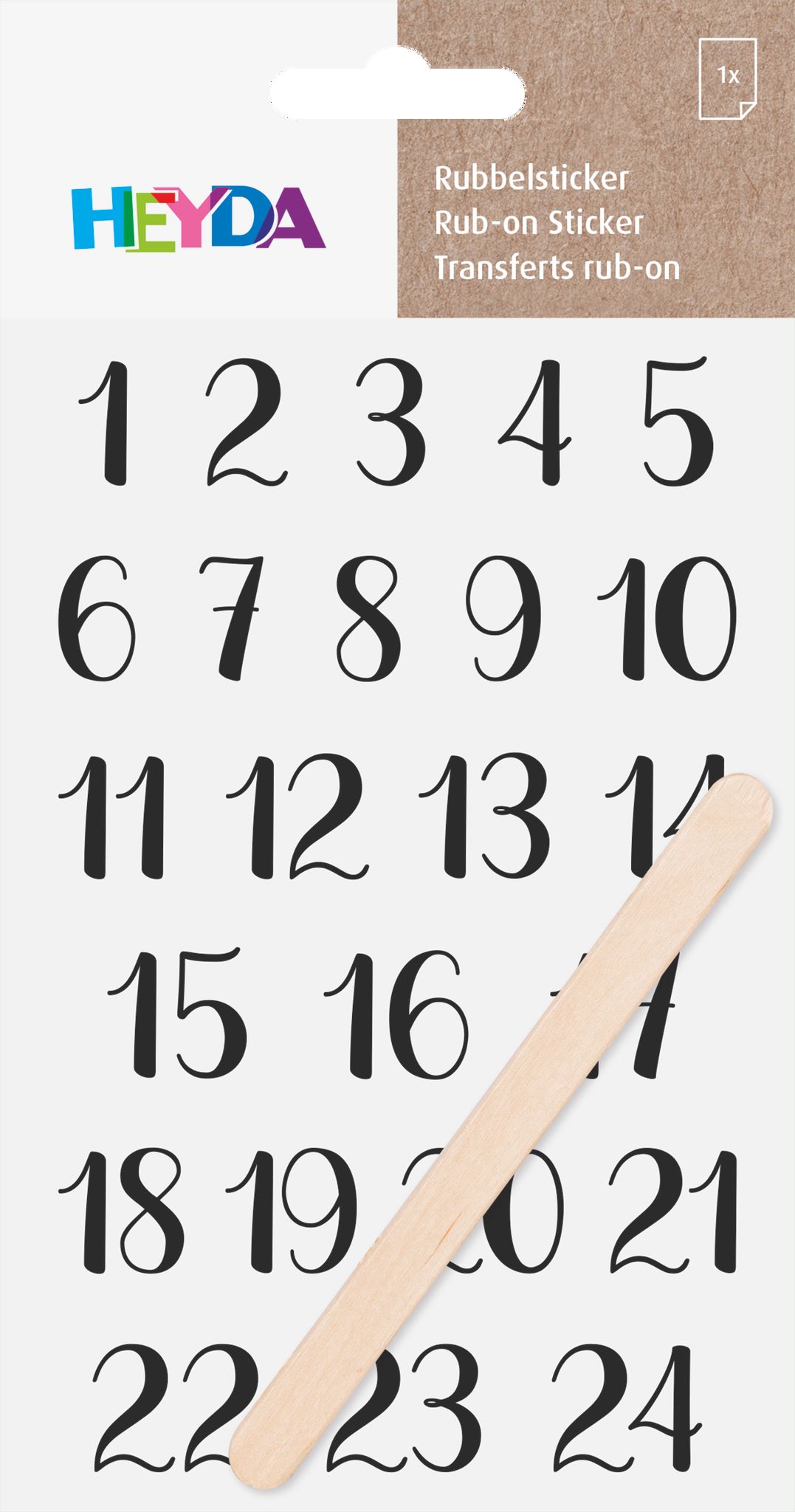 Propisoty 10x19 cm - čísla černé Advent