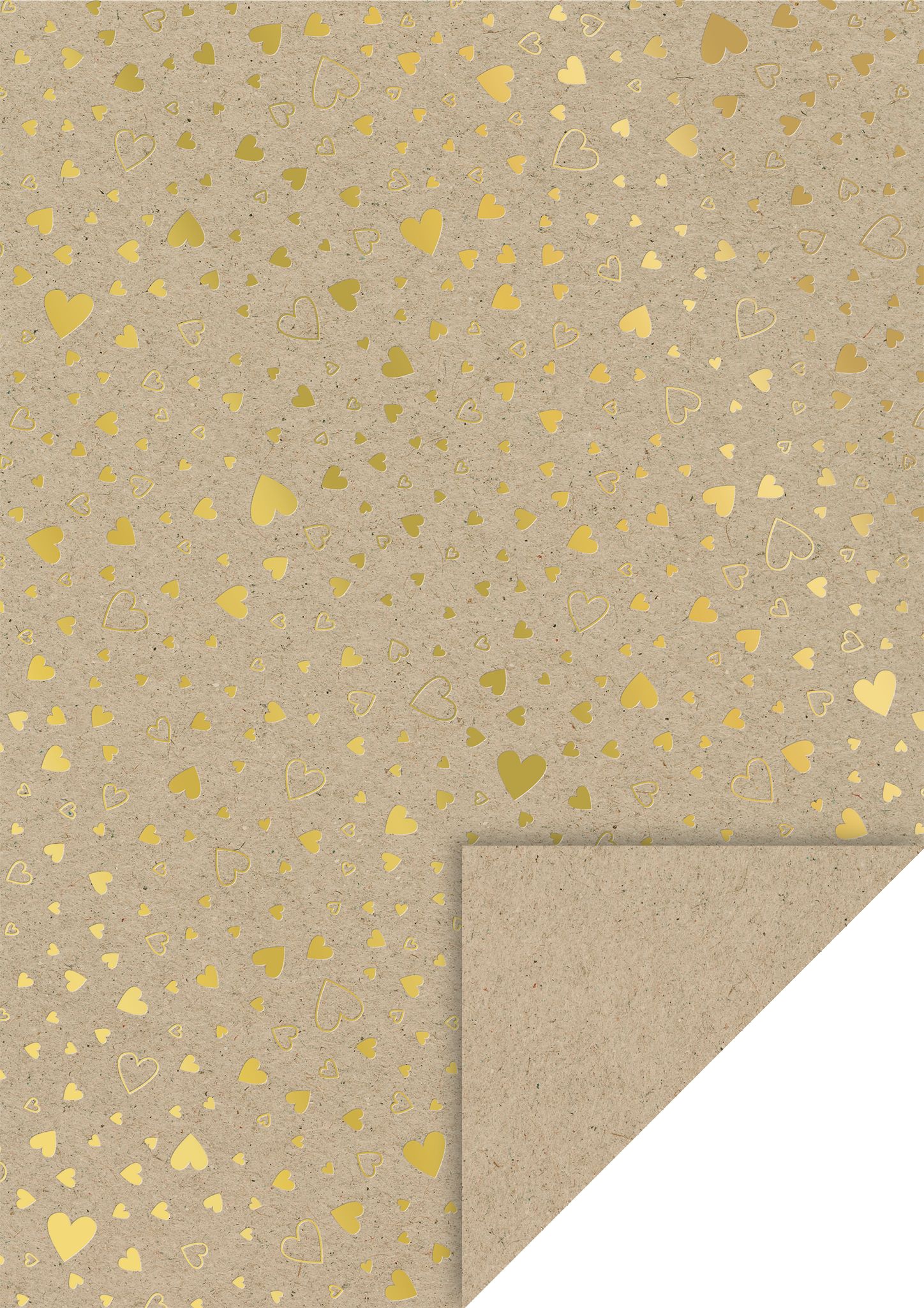 Natur papír A4, 220 g, zlatá srdce, 10 listů