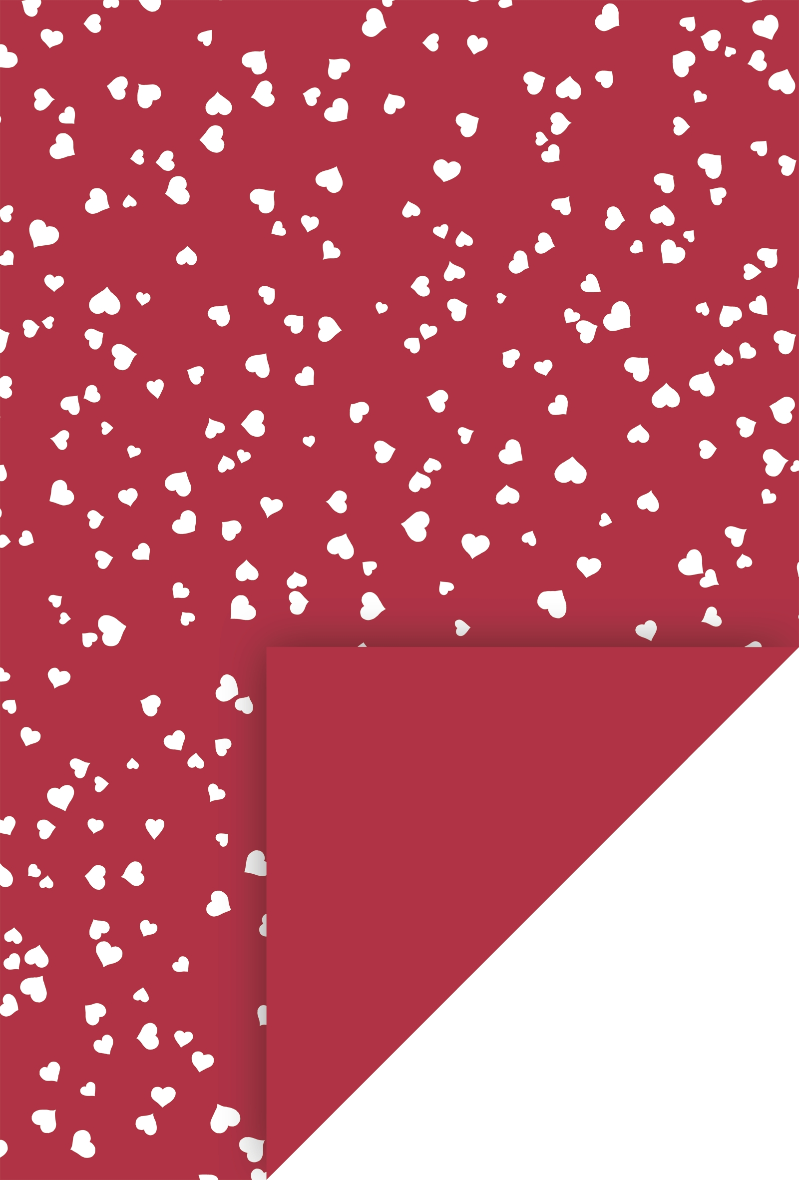 20 ks Happy paper A4 200g - červený, srdce bílé