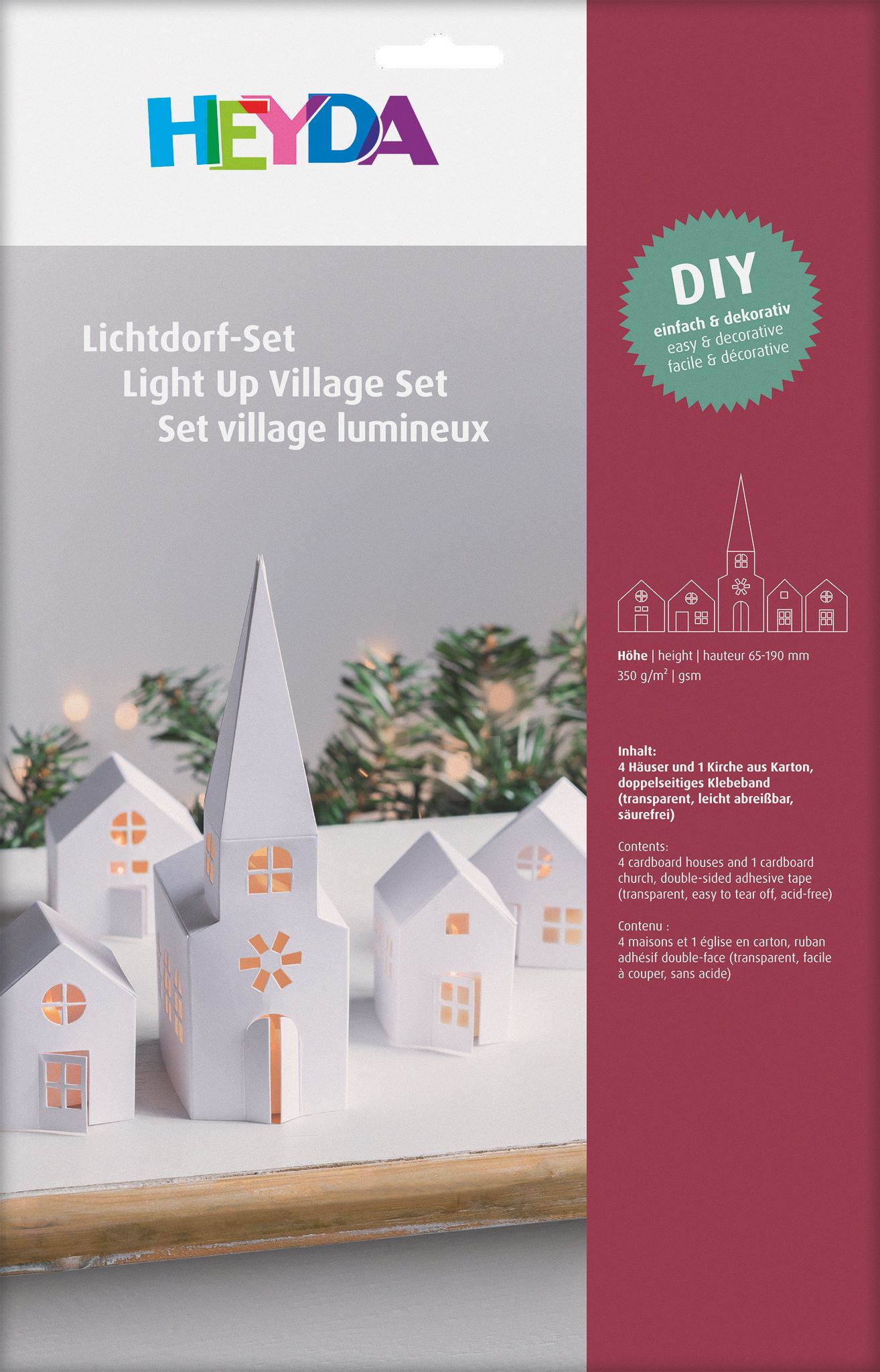 Set pro výrobu papírových domečků a kostela