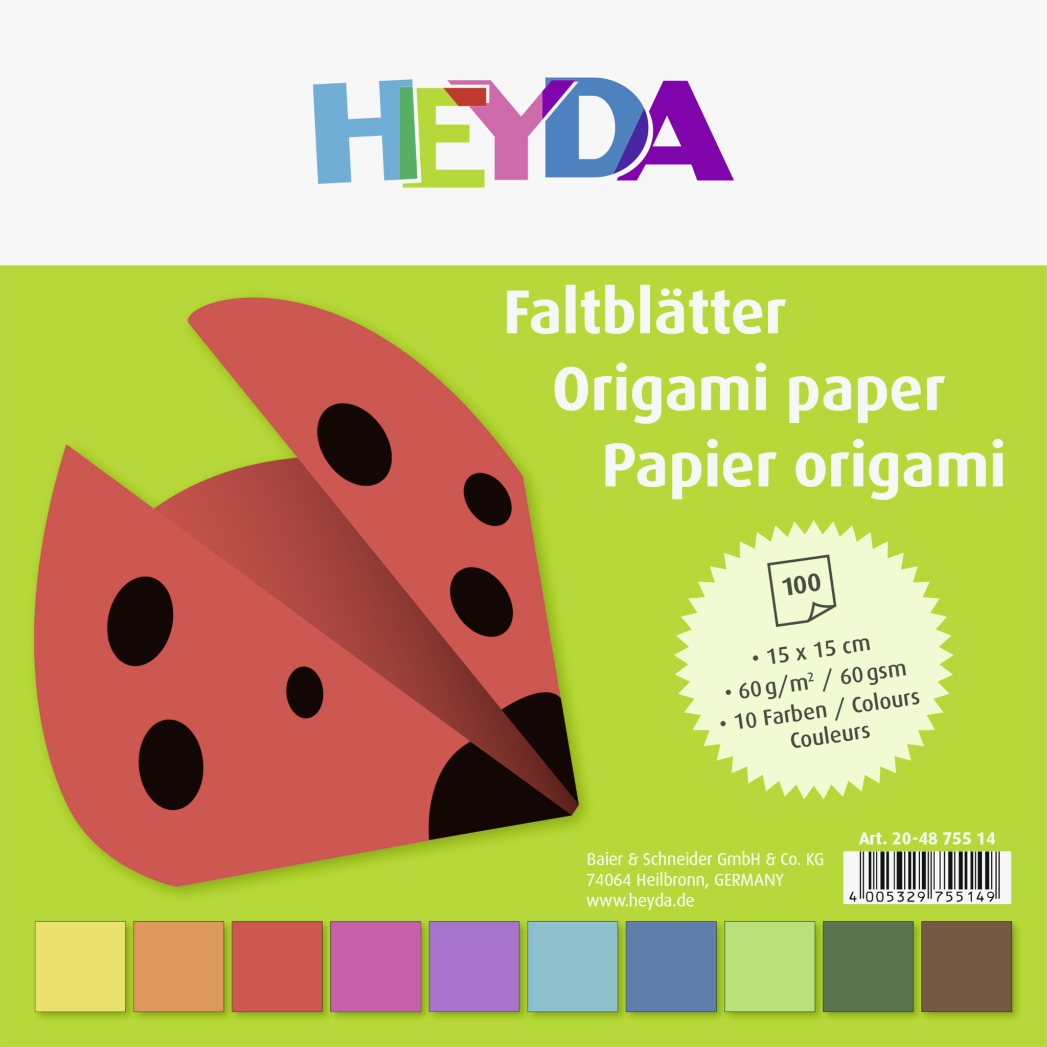 Origami papír 100ks mix barev - 15x15cm