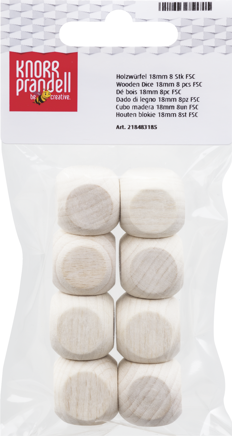 Dřevěné kostky 8ks, 18mm