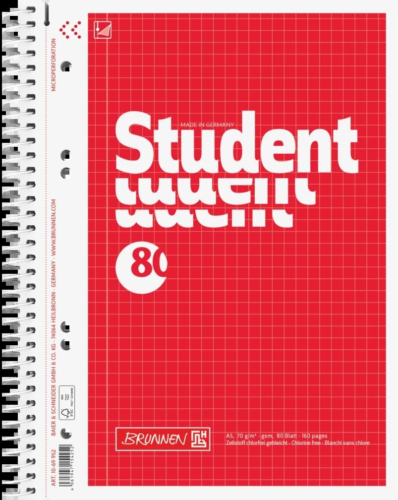 FSC Student blok A5 80 listů čtver.spirálový